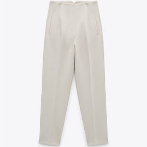 Zara oyster white high waisted trousers